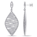 Miadora 14K White Gold 2 1 5Ct Tdw Diamond Zigzag Cluster Dangle Earrings