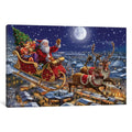 Icanvas Santa Sleigh And Reindeer In Sky By Marcello Corti