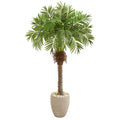 Nearly Natural 63 Inch Robellini Palm Artificial Tree In Sandstone Planter