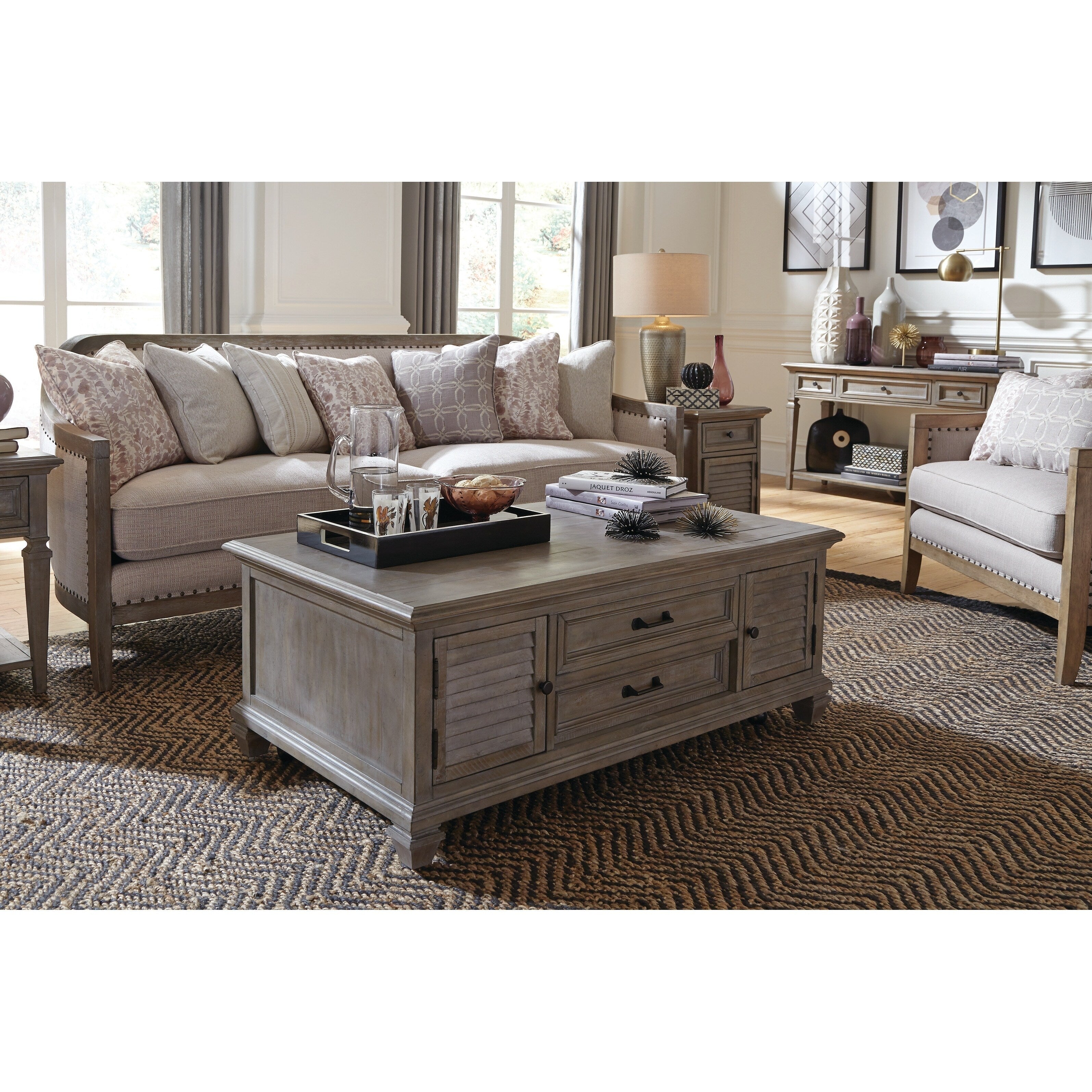 Magnussen Lancaster Lift Top Storage Cocktail Table W Casters