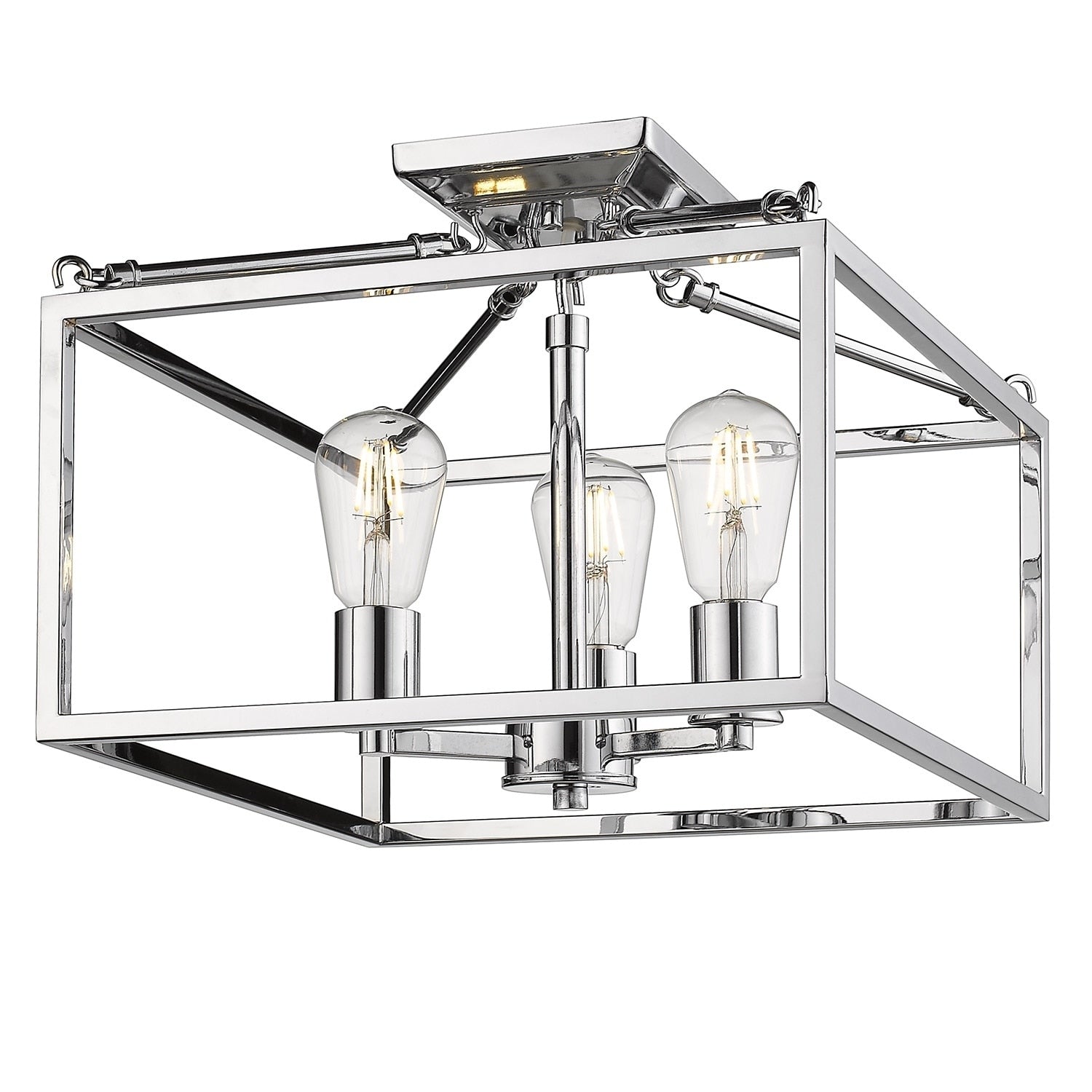 Carbon Loft Barton Black Steel Semi Flush Mount Light