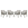 Aura Dining Armchair Outdoor Patio Wicker Rattan Set Of 4