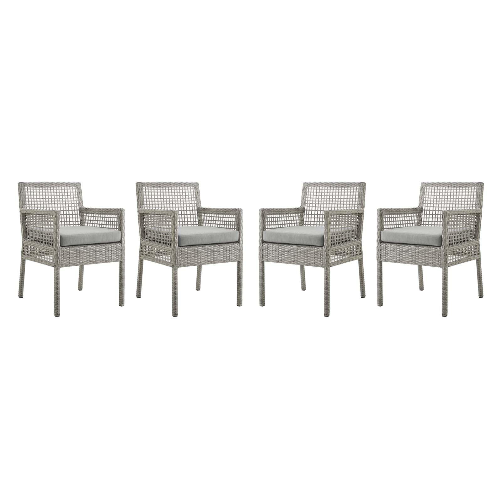 Aura Dining Armchair Outdoor Patio Wicker Rattan Set Of 4
