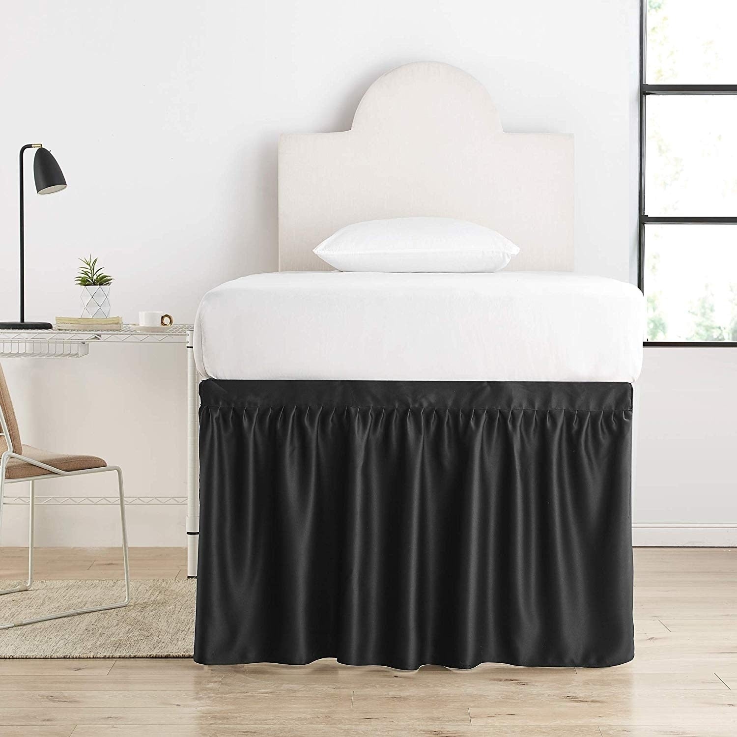 Luxury Plush Dorm Sized Bed Skirt Panel With Ties 1 Panel