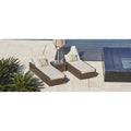3 Piece Outdoor Sun Chaise Lounger Set Wicker Patio Chairs And Side Table By Moda Furnishings