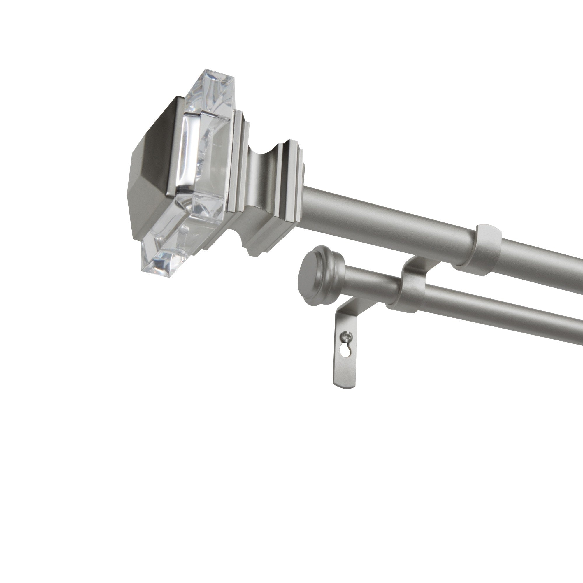 Ati Home Prism Double Curtain Rod And Finial Set