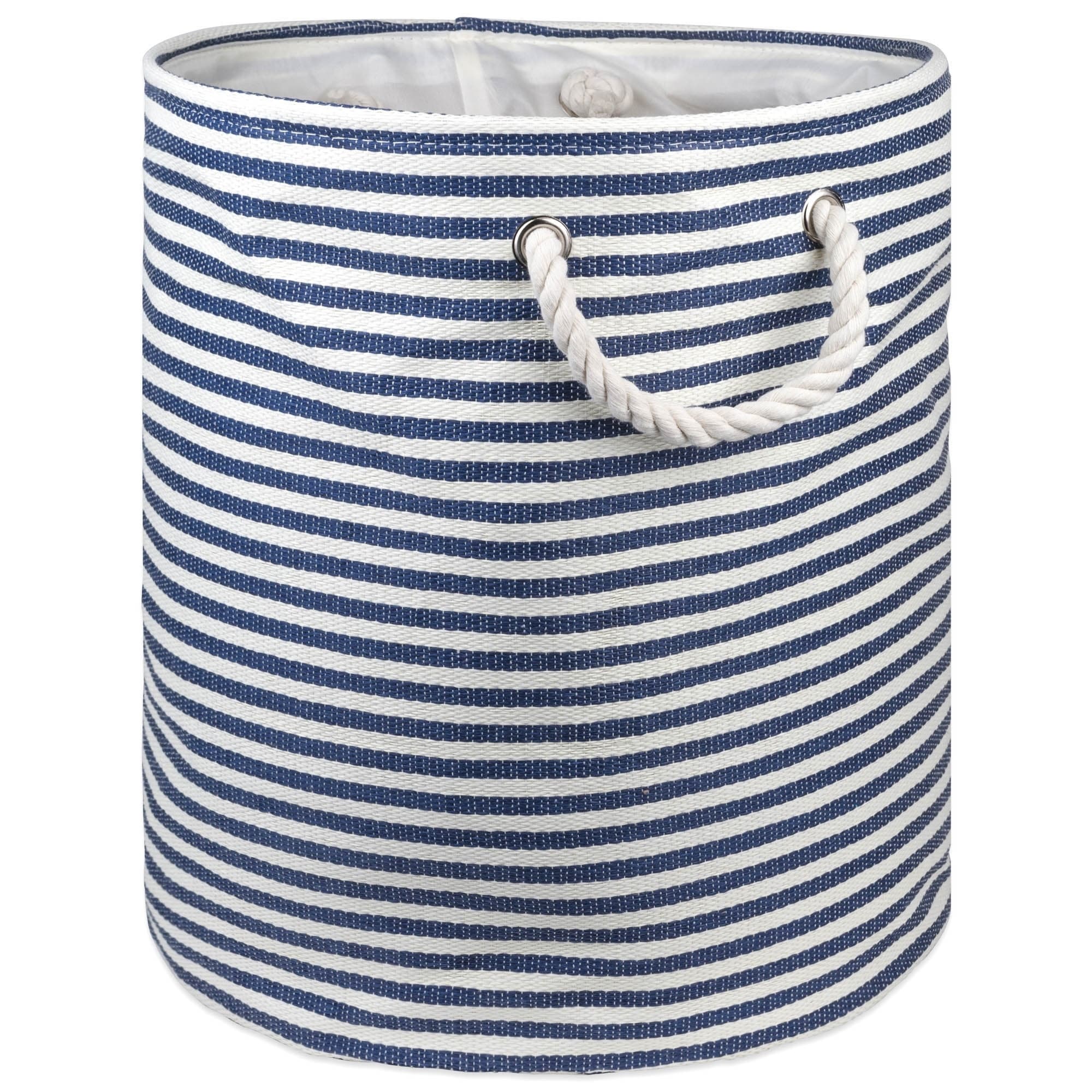 Dii Round Pinstripe Decorative Storage Bin