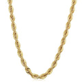 14K Yellow Gold 5 Millimeter Rope Chain Necklace For Men 20 30 Inches