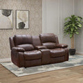 Vanity Art Bonded Leather Reclining Loveseat In Black Brown 8018 2 N A
