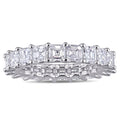 Miadora 18K White Gold 4 1 10Ct Tdw Asscher Cut Diamond Eternity Band Ring