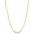 14K Yellow Gold 3 Millimeter Paperclip Chain Necklace