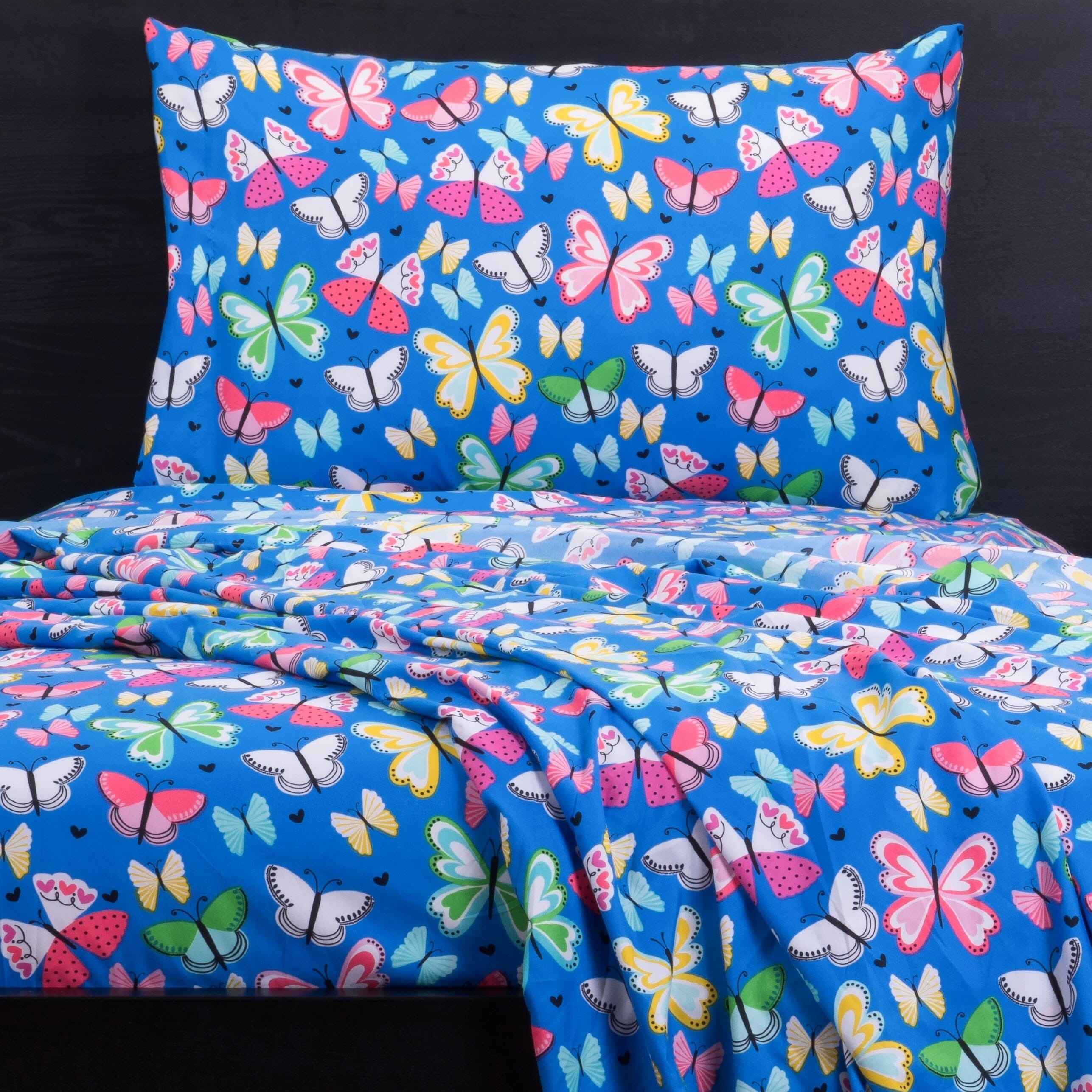 Highlights Brilliant Butterflies Twin Sheet Set