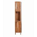Ecodecors Tranquility Solid Teak Bathroom Linen Tower Closet In Earthyteak Finish N A
