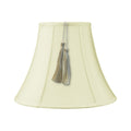 7X14X11 Bell Tassel Lampshade Eggshell Shantung Fabric