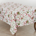 Holiday Tablecloth With Holly And Ribbon Design