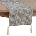 Solid Color Table Runner With Tasseled Design