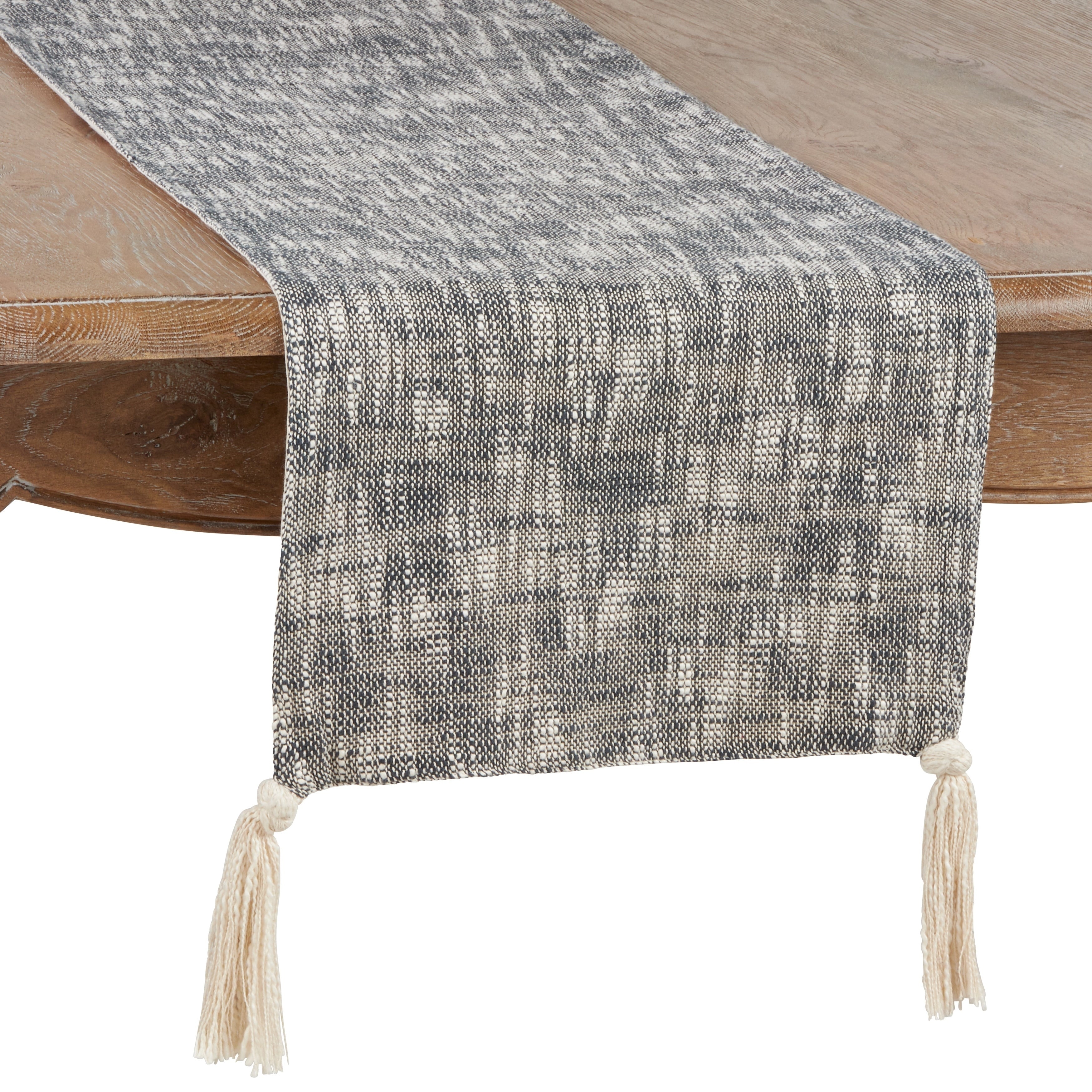 Solid Color Table Runner With Tasseled Design