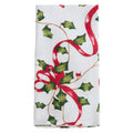 Christmas Table Napkins With Holly And Ribbon Design Set Of 12