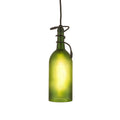 4 W Tuscan Vineyard Frosted Green Wine Bottle Mini Pendant