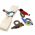 The Curated Nomad Thrift Felt Bird Napkin Ring Set Of 4