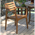 Havenside Home Eilaf Danish Eucalyptus Stacking Arm Chairs Set Of 4