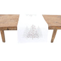 Festive Trees Embroidered Christmas Table Runner 16 By 36 Inch White