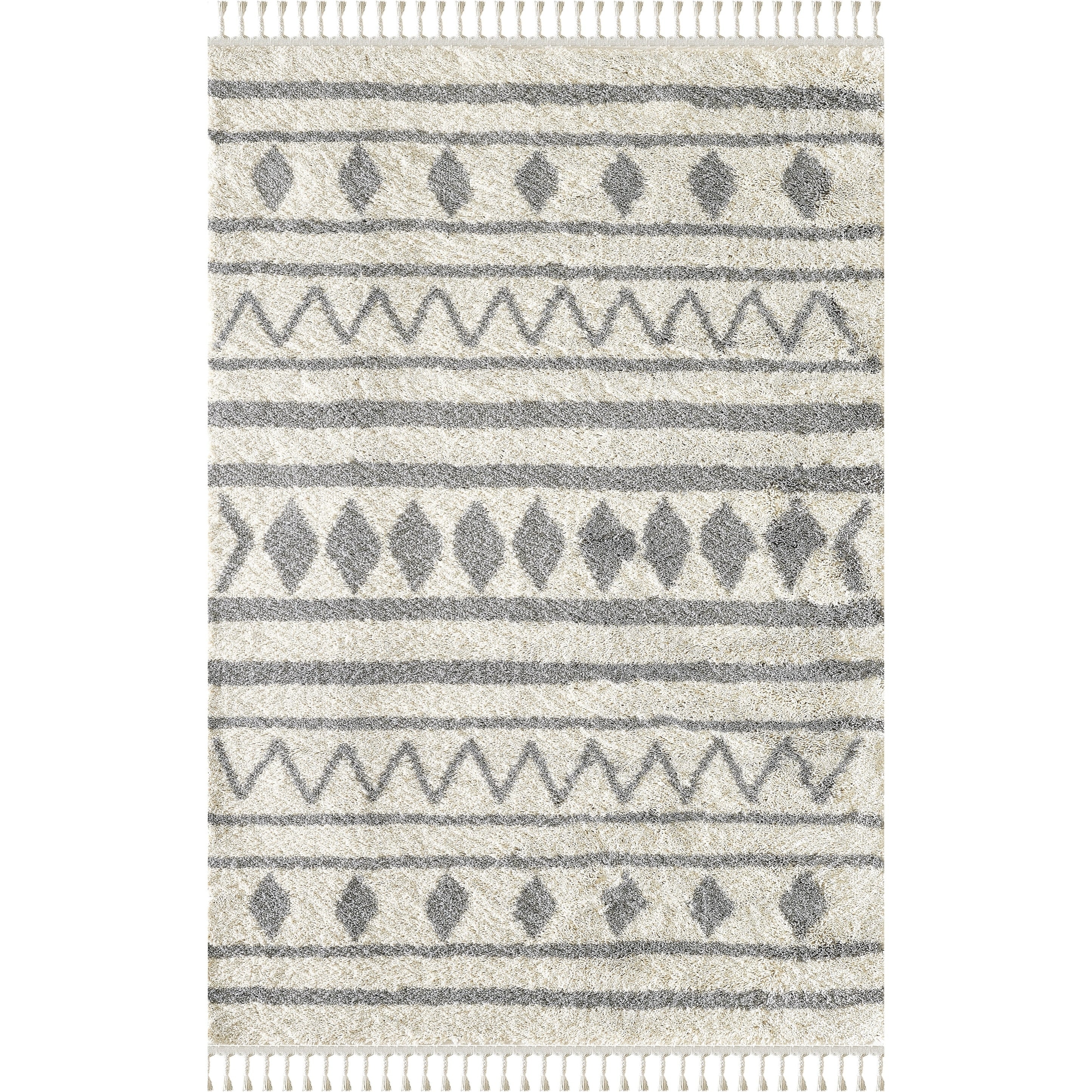 Abani Willow Tribal Rectangle Moroccan Nomadic Ivory Area Rug