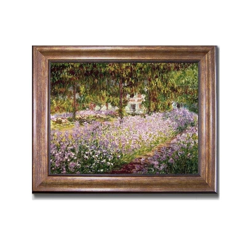 Artists Garden At Giverny By Claude Monet Bronze Gold Framed Canvas Art 22 In X 28 In Framed Size