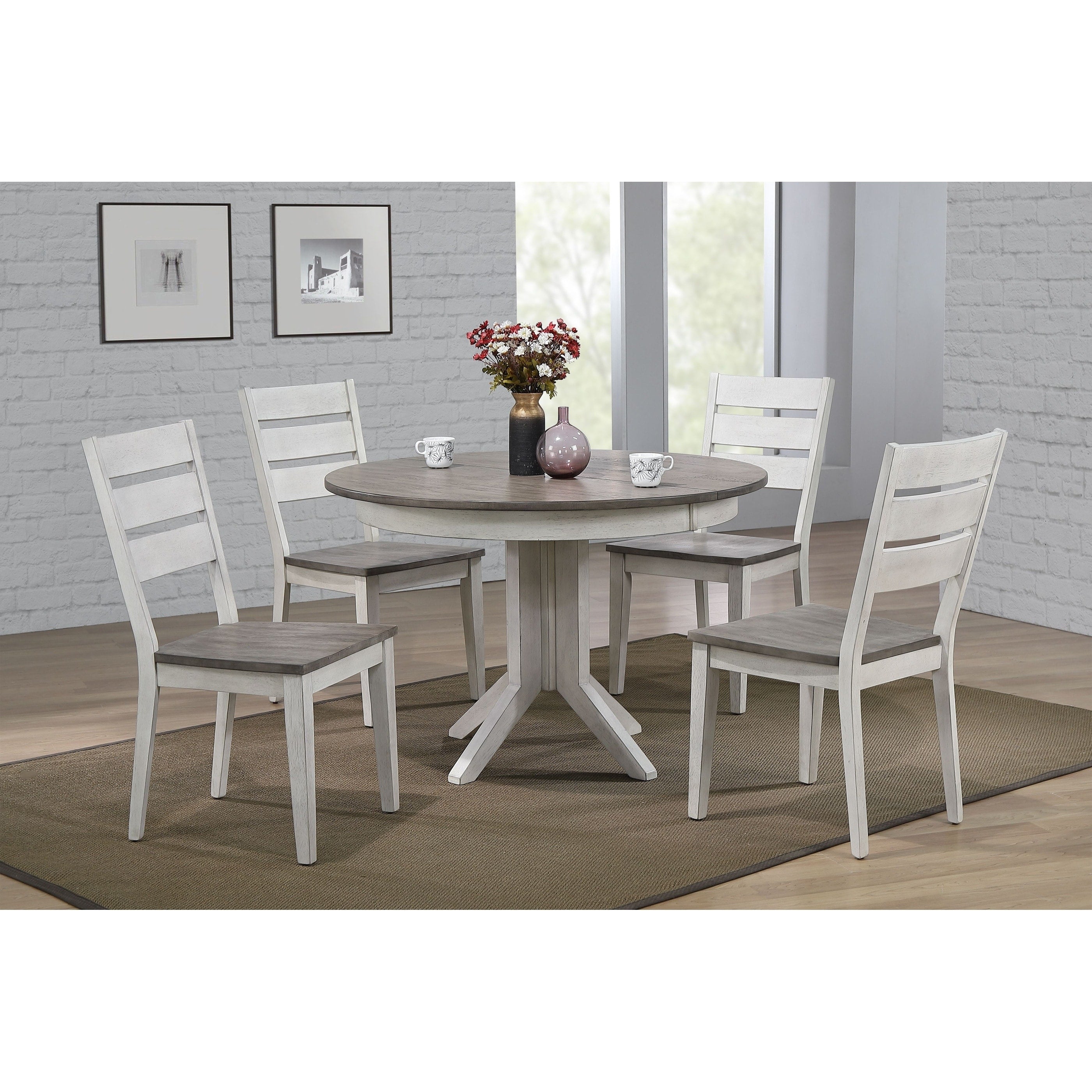 The Gray Barn Avalon 5 Piece Contemporary Dining Set In Ash And Stormy White
