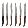 French Home Set Of 6 Laguiole Connoisseur Assorted Wood Steak Knives