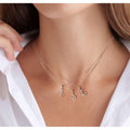 1 20Ct Tdw Diamond Alphabet Pendant Necklace In Silver With Gold Plating By De Couer