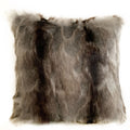 Plutus Gray Charcoal Black Brandy Grey Fox Animal Faux Fur Luxury Throw Pillow
