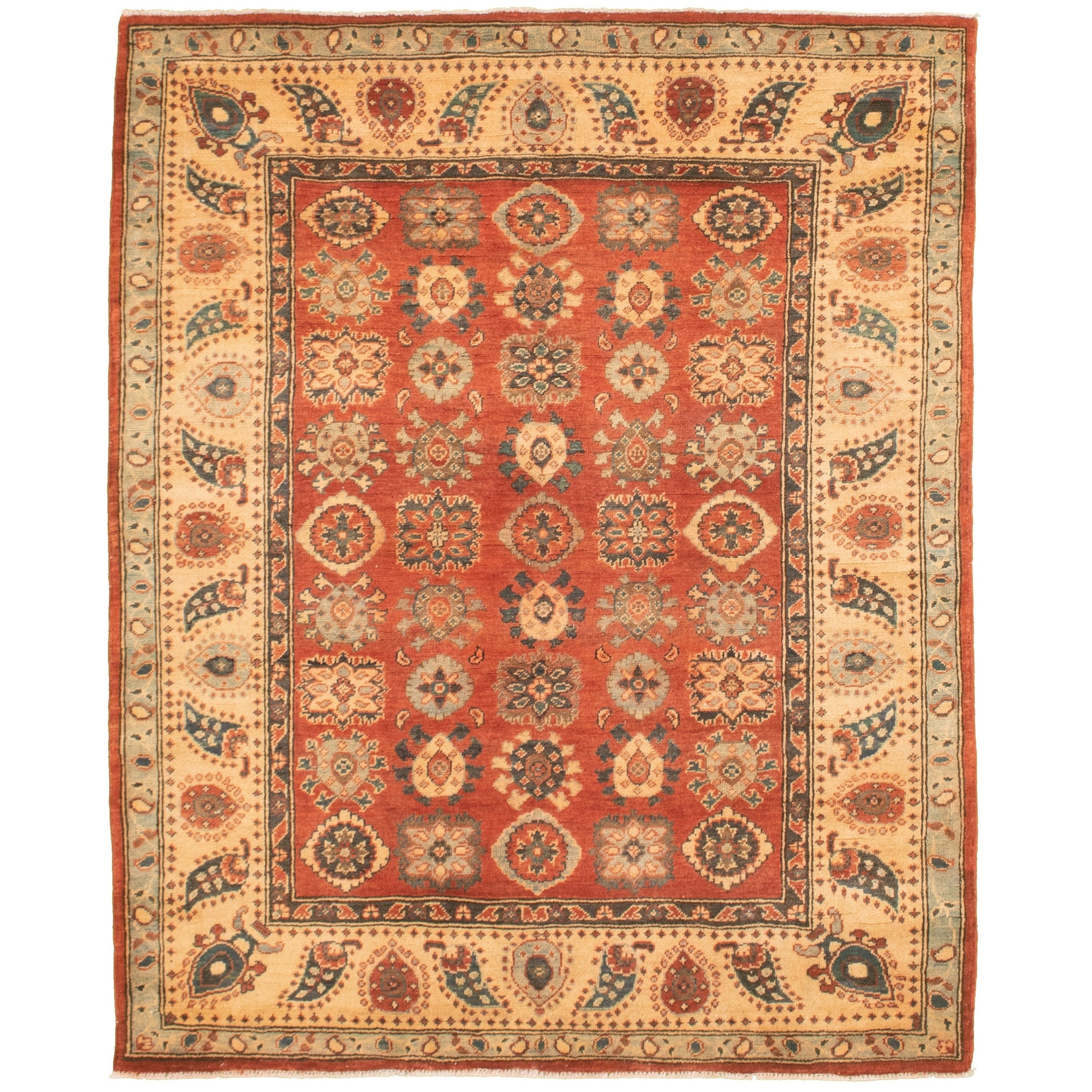 Hand Knotted Finest Gazni Dark Red Wool Rug Ecarpetgallery 411 X 63