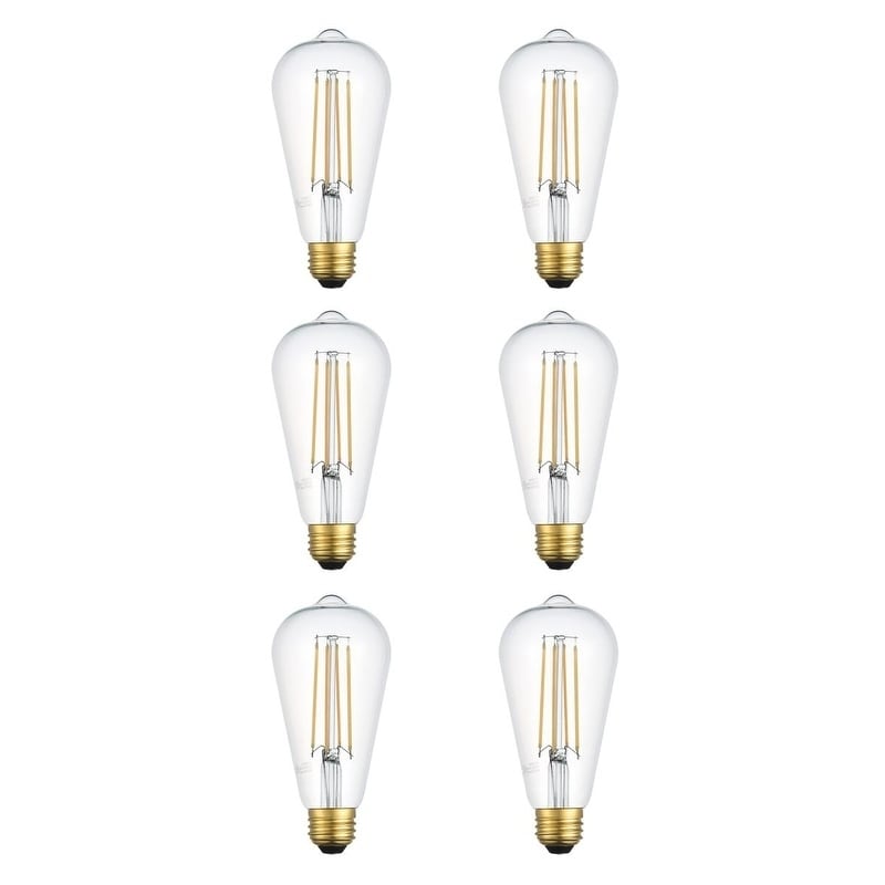 Led 3000K Filament 6 Watts 600 Lumens St18 Light Bulb Clear N A