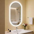 Led Backlit Bathroom Mirror With 3 Color Dimming Anti Fog High Cri 95 Modern Oval Wall Mount For Makeup Shave