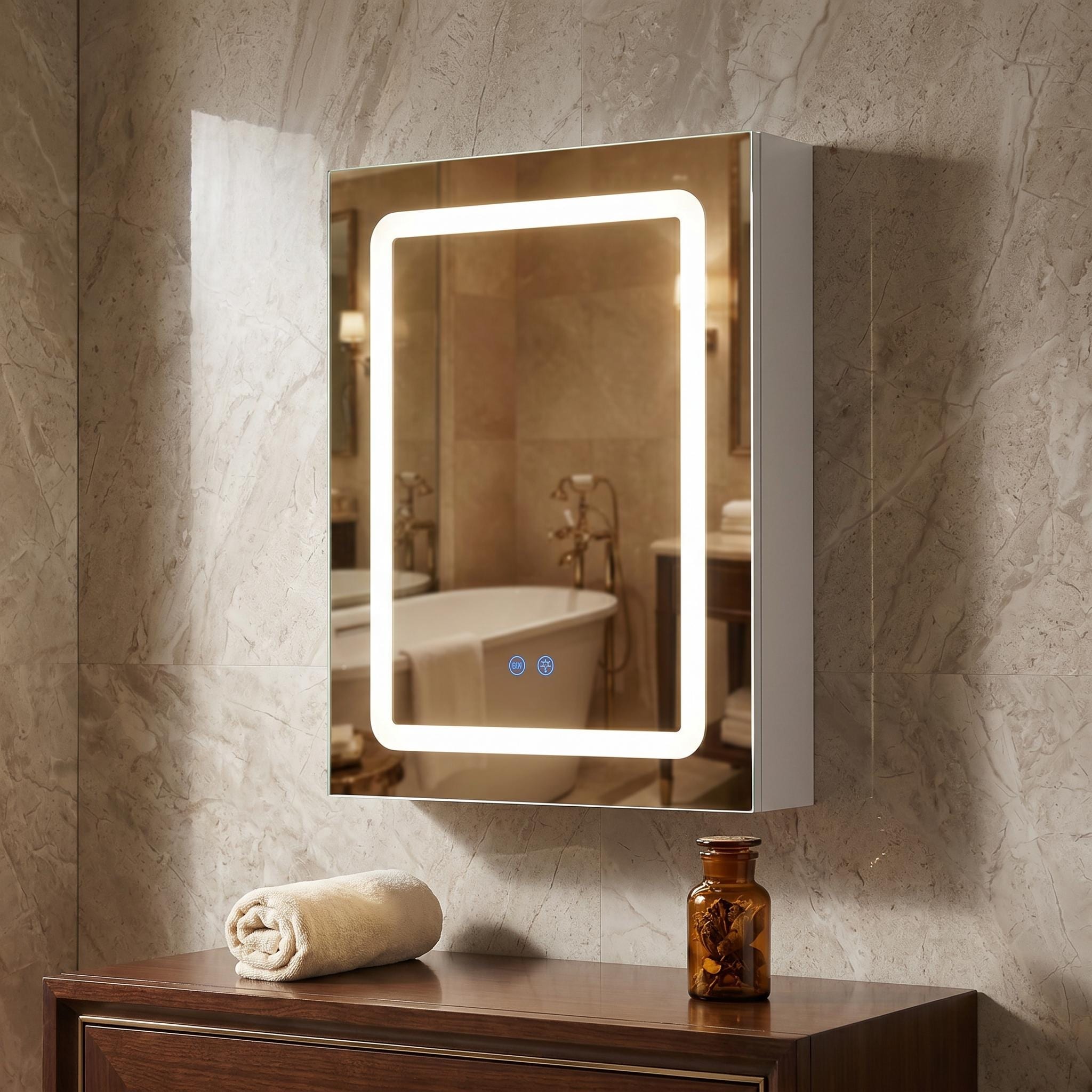 Led Bathroom Medicine Cabinet With Mirror Wall Mounted Bathroom Mirror Cabinet Anti Fog Vanity Mirror With Storage