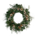 Led Champagne Gold Pine Cone And Berry Mixed Pine Wreath 22 Inch Unlit