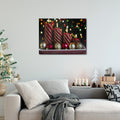 Led Lighted Christmas Candles With Ornaments Canvas Wall Art 11.75 X 15.75