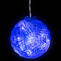 6 Blue Led Hanging Crystal Sphere Ball Outdoor Christmas Decoration
