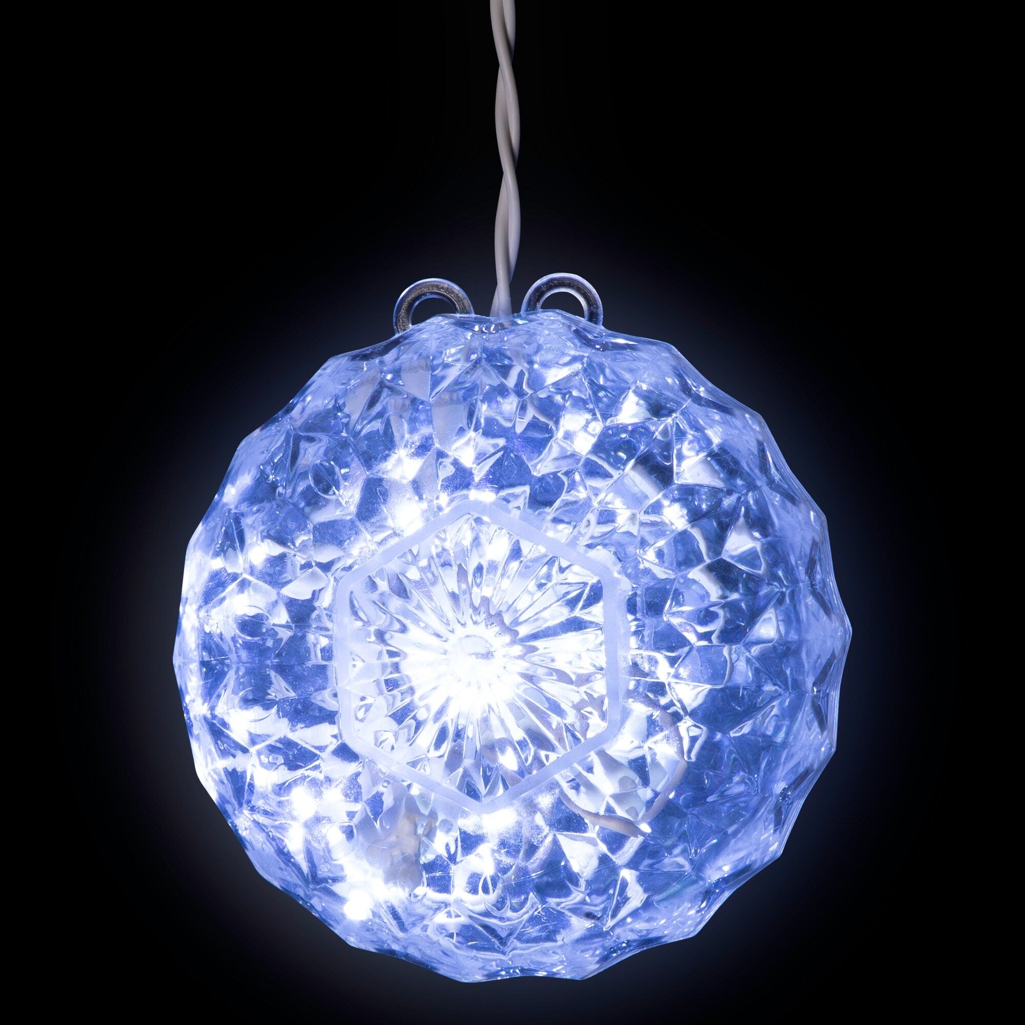 6 Clear Led Hanging Crystal Sphere Ball Outdoor Christmas Decoration