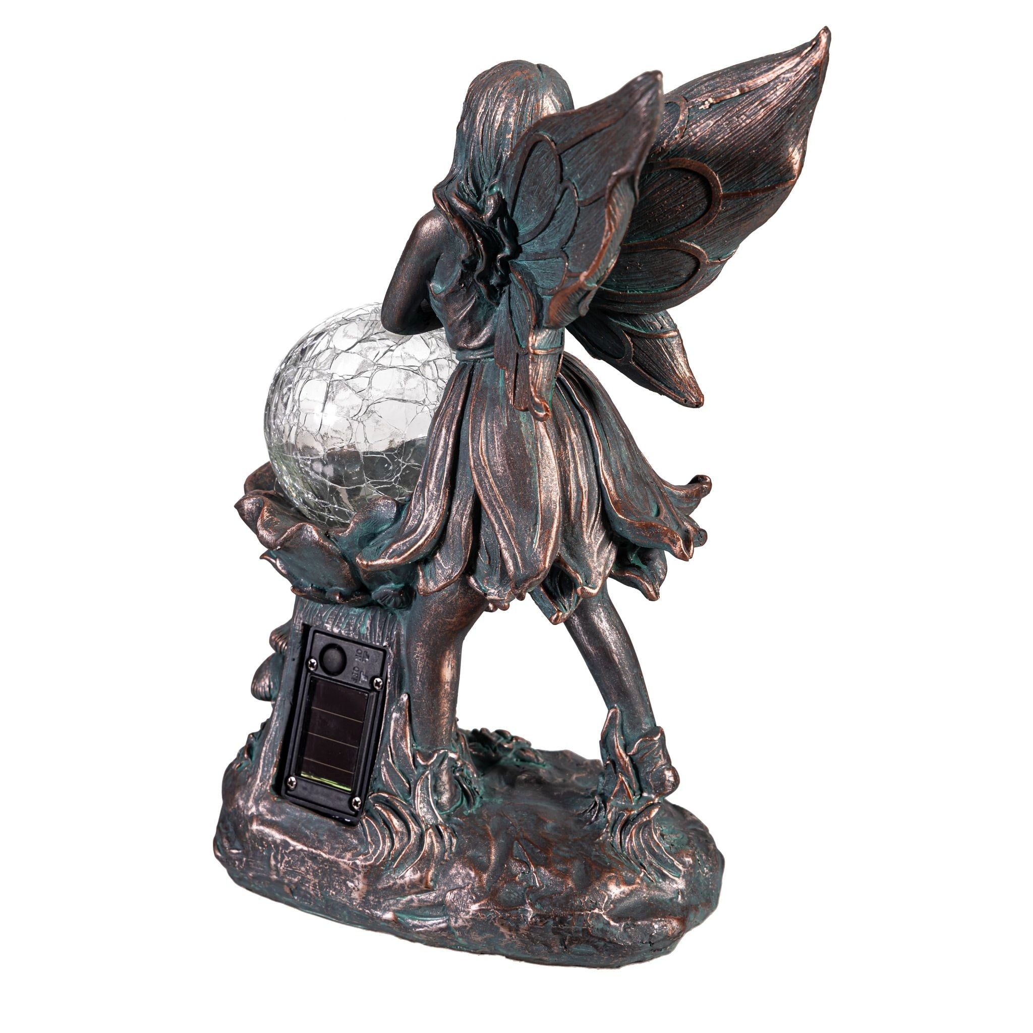 Led Fairy With Orb Garden Statue 12 H
