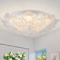 Led Flush Mount Ceiling Light With Clear And Frosted Glass Petal Design