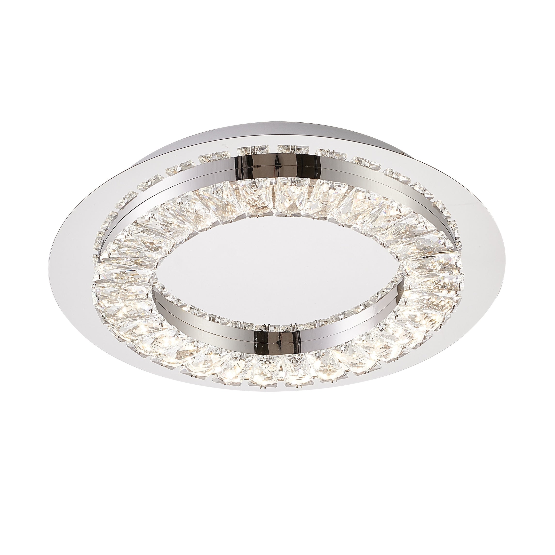Led Flush Mount With Stainless Steel Frame And Clear Crystal