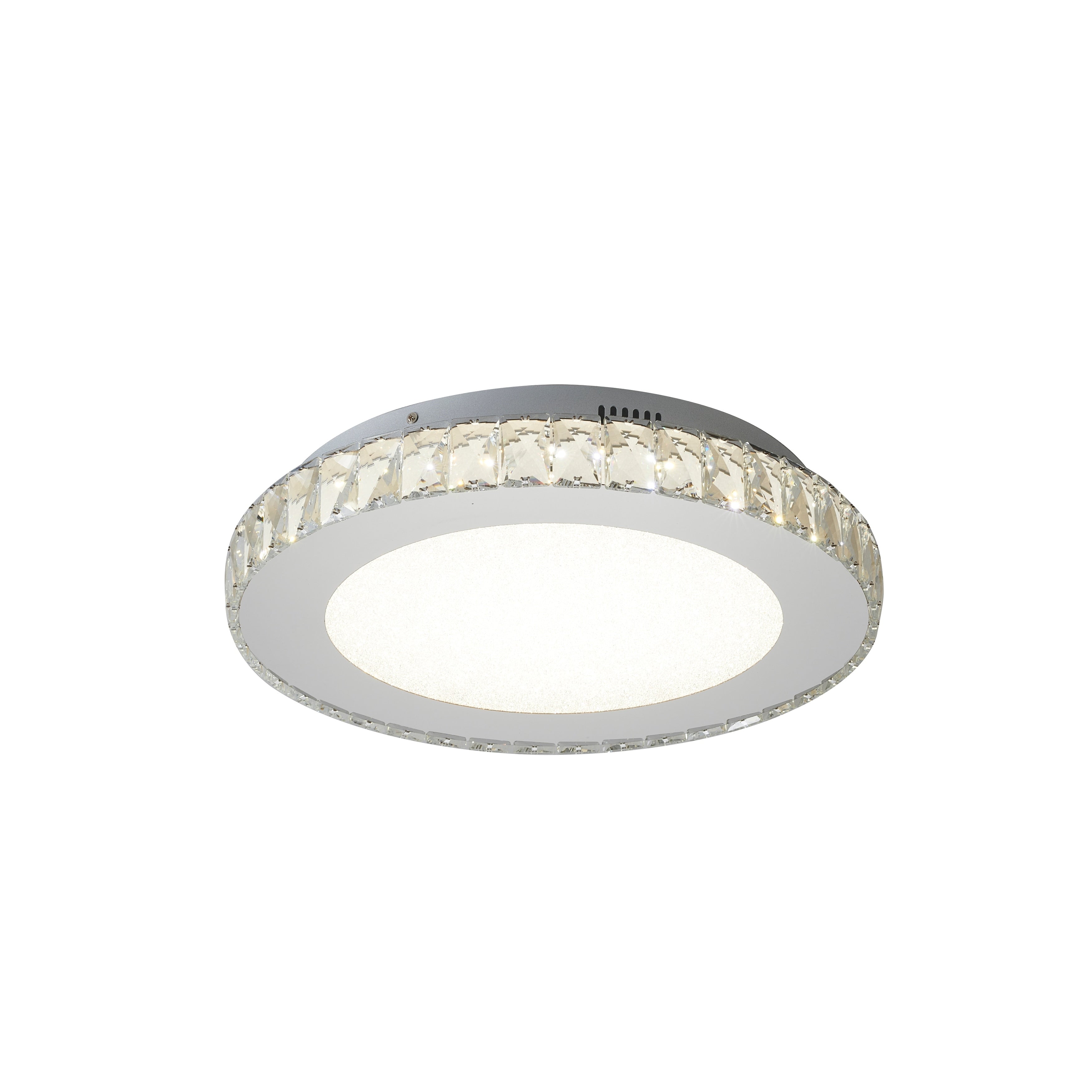 Led Flush Mount With Iron Frame And Clear Crystal