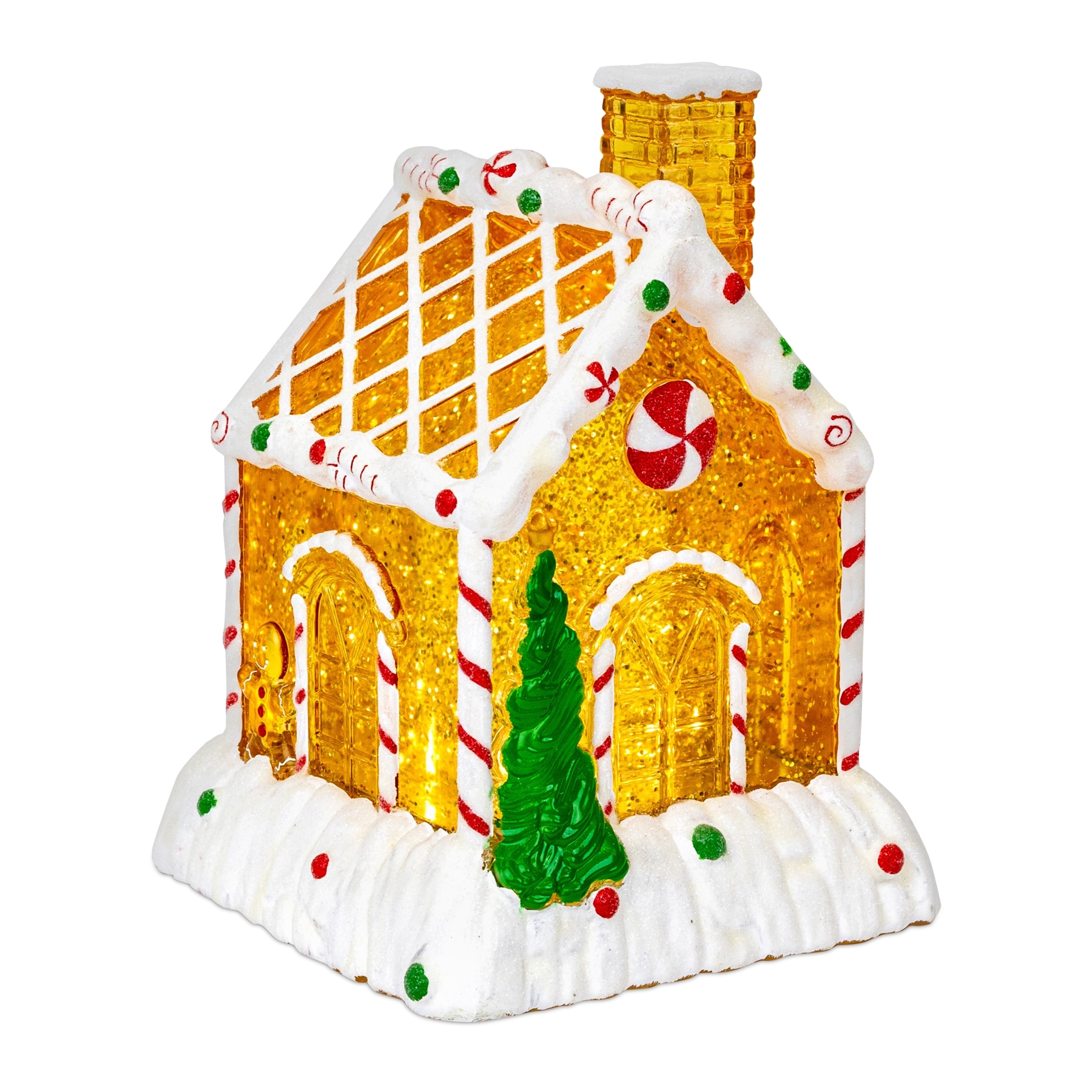 Led Gingerbread House Snow Globe Decoration