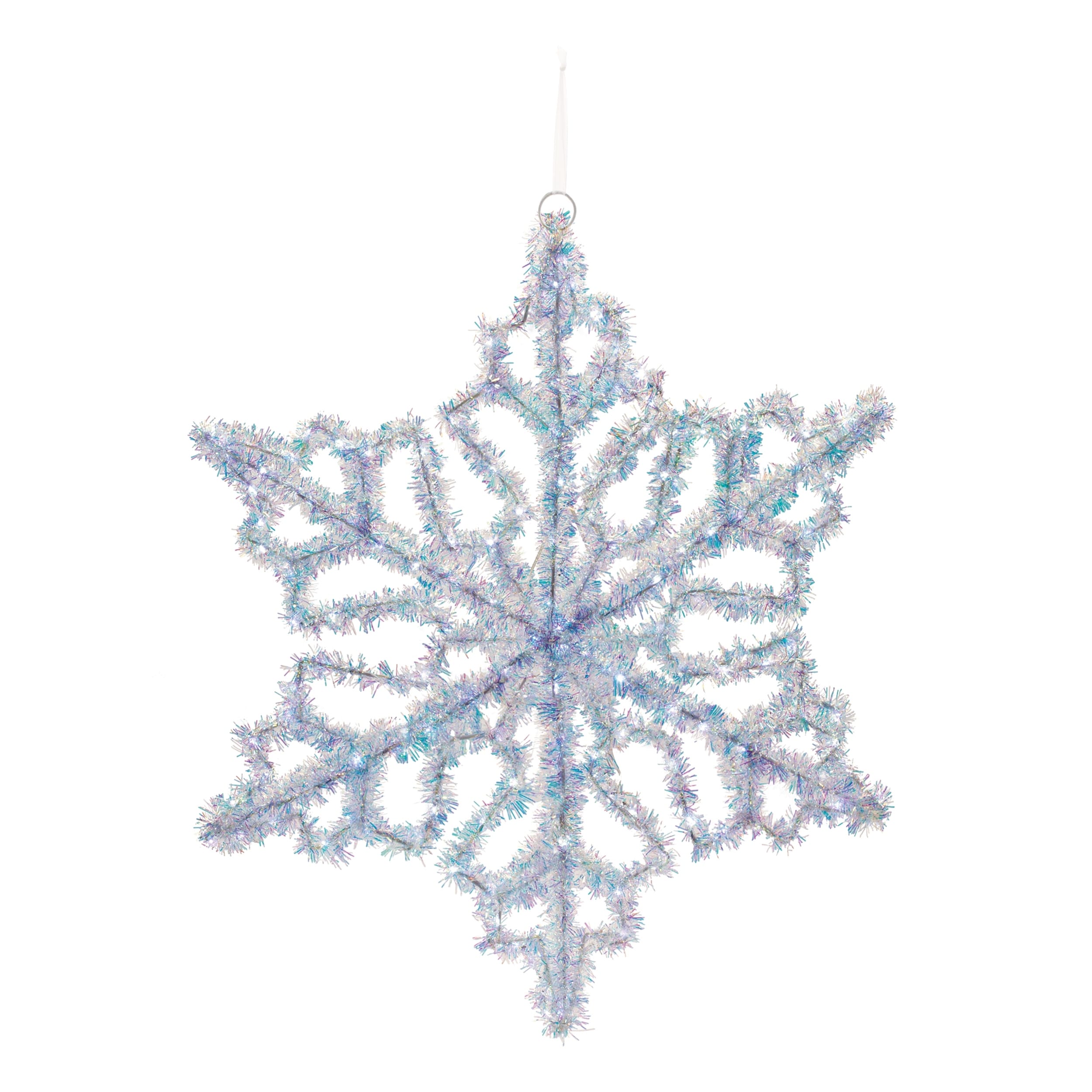 Led Hanging Tinsel Snowflake 31.5 H