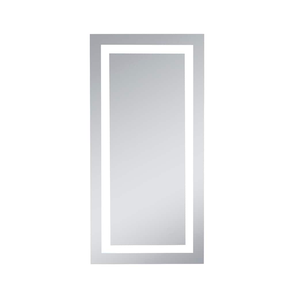 Led Hardwired Mirror Rectangle W20 H40 Dimmable 5000K Silver