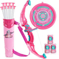 Led Light Up Archery Toy Set With 9 Suction Cup Arrows Pink