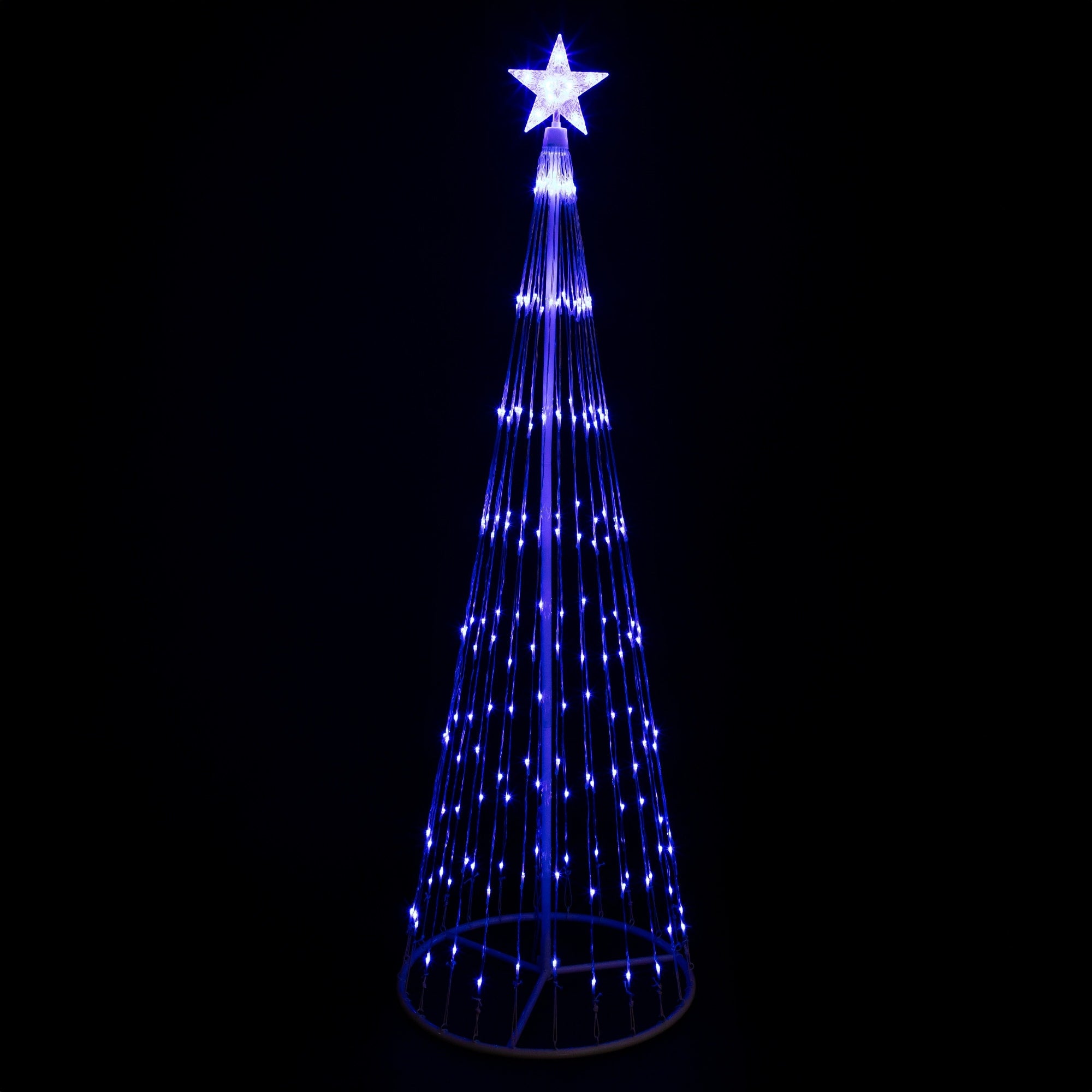 9 Blue Led Lighted Show Cone Christmas Tree Outdoor Decoration
