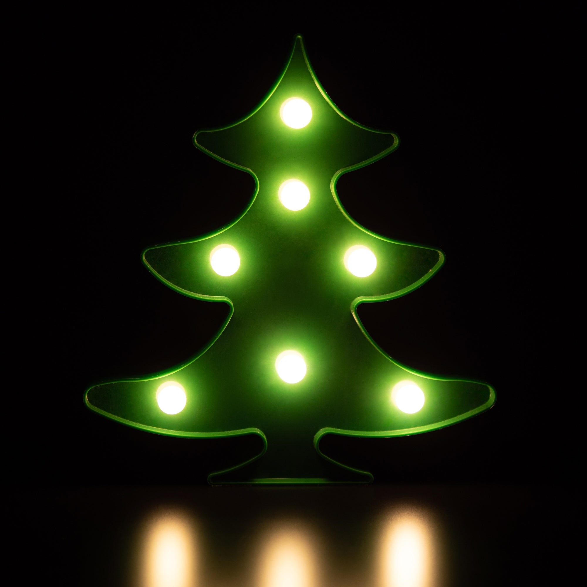 8.75 Battery Operated Led Lighted Green Christmas Tree Marquee Sign